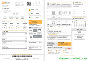 INDIA TORRENT POWER business utility bill Word and PDF template